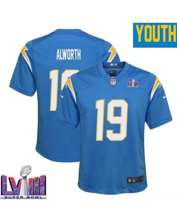 Lance Alworth 19 Los Angeles Chargers Super Bowl LVIII YOUTH Home Game Jersey - Powder Blue