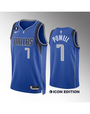 Dallas Mavericks Dwight Powell 7 Royal Icon Edition Jersey 2022-23 Swingman