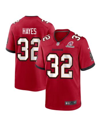 Josh Hayes 32 Tampa Bay Buccaneers 2023 Playoffs Patch Game Men Jersey - Red