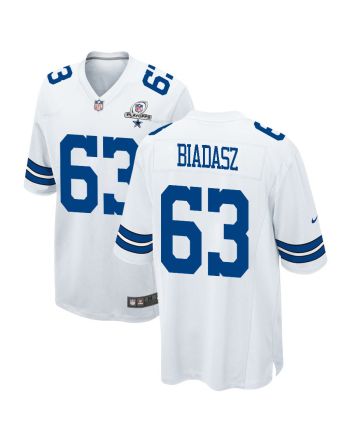 Tyler Biadasz 63 Dallas Cowboys 2023 Playoffs Patch Game Men Jersey - White