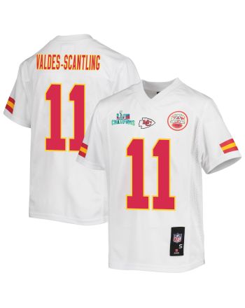 Marquez Valdes-Scantling 11 Kansas City Chiefs Super Bowl LVII Champions Youth Game Jersey - White