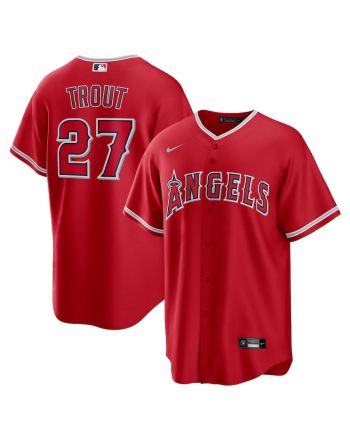 Mike Trout 27 Los Angeles Angels Alternate Player Name Jersey - Red