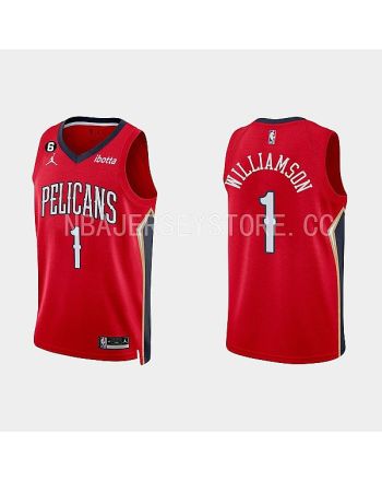 New Orleans Pelicans Zion Williamson 1 Red 2022-23 Statement Edition Men Jersey