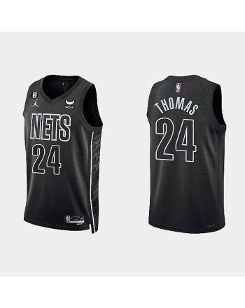 Brooklyn Nets 24 Cameron Thomas 2022-23 Statement Edition Black Men Jersey