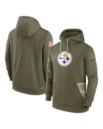 Pittsburgh Steelers 2022 Salute to Service Therma Performance Pullover Hoodie - Olive, Men