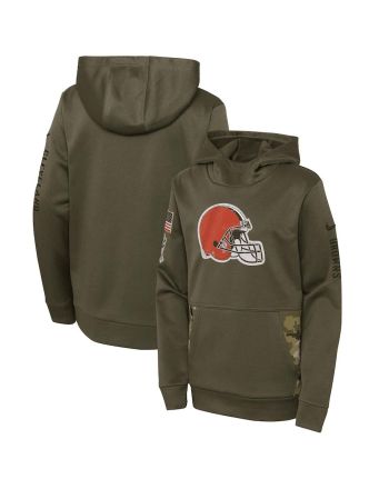 Cleveland Browns 2022 Salute To Service Performance Pullover Hoodie - Olive