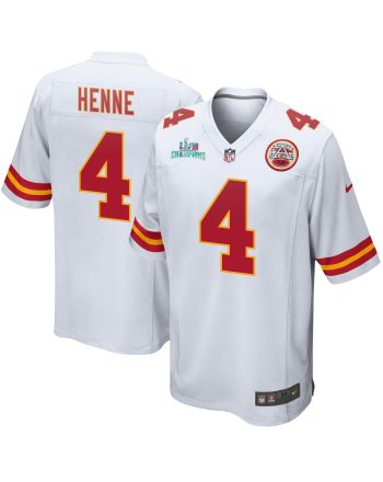 Chad Henne 4 Kansas City Chiefs Super Bowl LVII Champions Men Game Jersey - White