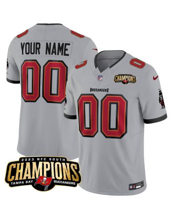 Tampa Bay Buccaneers 2023 NFC South Champions Patch Game Custom Men Jersey - Gray