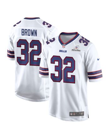 Kyron Brown 32 Buffalo Bills 2024 Divisional Patch Game Men Jersey - White