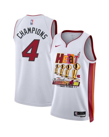 Miami Heat Legacy 4th Back To Back 2023 Champions Swingman Jersey - White