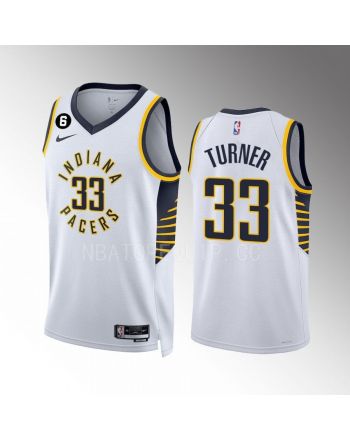 Myles Turner 33 Indiana Pacers White Association Edition 2022-23 Men Jersey Swingman