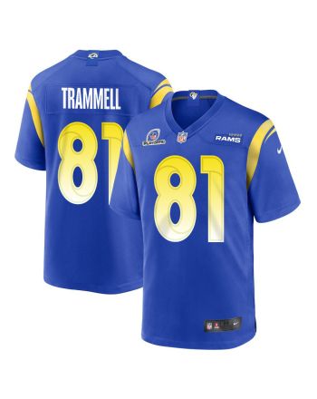 Austin Trammell 81 Los Angeles Rams 2023 Playoffs Patch Game Men Jersey - Royal