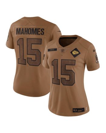 Patrick Mahomes 15 Kansas City Chiefs 2023 Salute To Service Limited Women Jersey - Brown