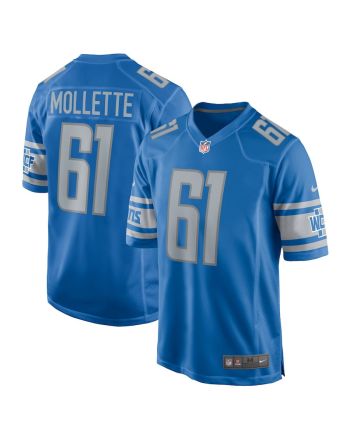 Alex Mollette 61 Detroit Lions Team Game Men Jersey - Blue