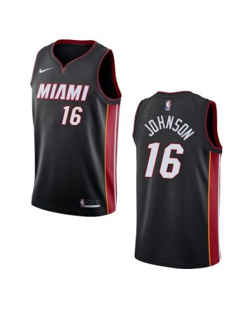 Men's Miami Heat 16 James Johnson Icon Swingman Jersey - Black