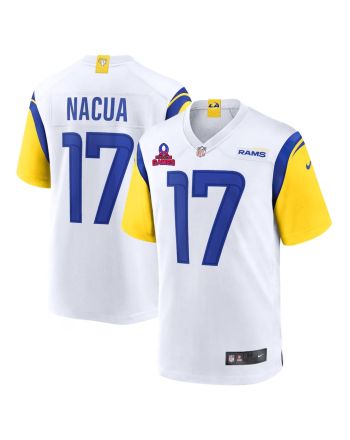 Puka Nacua 17 Los Angeles Rams 2024 Pro Bowl Patch Alternate Game Men Jersey - White