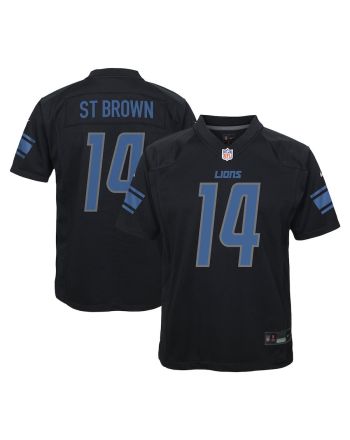 Amon-Ra St. Brown 14 Detroit Lions YOUTH Fashion Game Jersey - Black