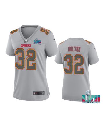 Nick Bolton 32 Kansas City Chiefs Super Bowl LVII Atmosphere Jersey - Women Gray