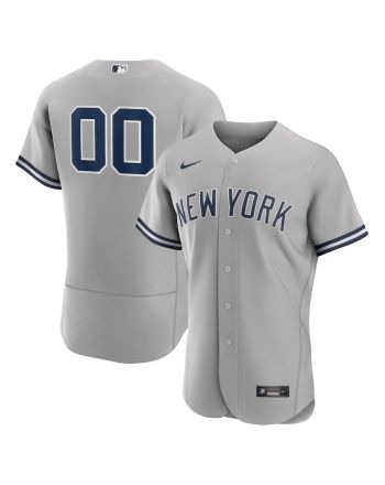 New York Yankees Road Custom Men Jersey - Gray