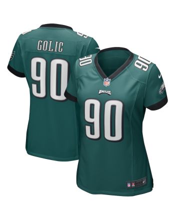 Mike Golic 90 Philadelphia Eagles Women Game Retired Jersey - Midnight Green