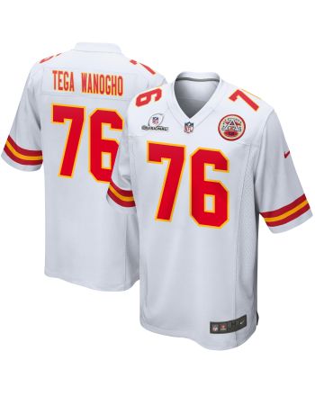 Prince Tega Wanogho 76 Kansas City Chiefs 2024 Divisional Patch Game Men Jersey - White