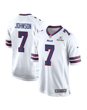 Taron Johnson 7 Buffalo Bills 2023 Playoffs Patch Game Men Jersey - White