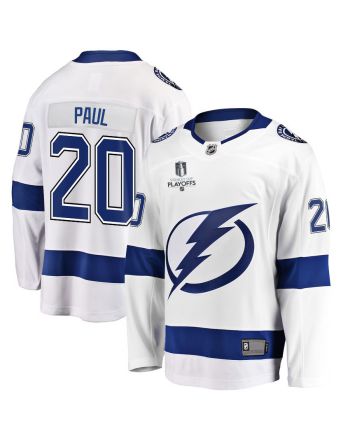 Nicholas Paul 20 Tampa Bay Lightning Stanley Cup 2023 Playoffs Patch Away Breakaway Men Jersey - White