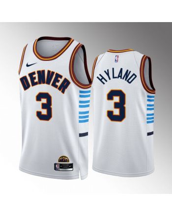 Bones Hyland 3 2022-23 Denver Nuggets White City Edition Jersey Swingman