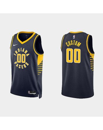 Indiana Pacers 00 Custom 2022-23 Icon Edition Black Men Jersey