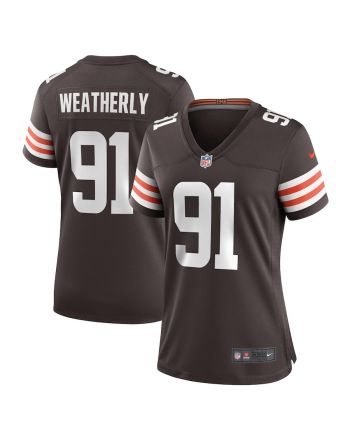 Stephen Weatherly Cleveland Browns Women's Game Player Jersey - Brown