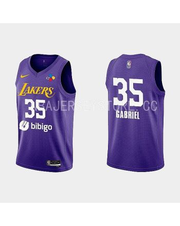 2022-23 Los Angeles Lakers Wenyen Gabriel Training Camp Purple Men Jersey