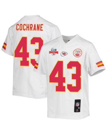 Jack Cochrane 43 Kansas City Chiefs Super Bowl LVII Champions 3 Stars Youth Game Jersey - White