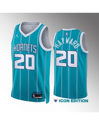 Gordon Hayward 20 Charlotte Hornets Teal Men Jersey 2022-23 Icon Edition Swingman