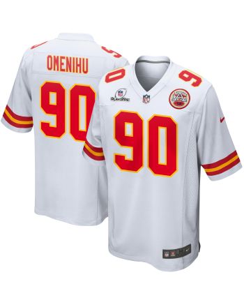 Charles Omenihu 90 Kansas City Chiefs 2023 Playoffs Patch Game Men Jersey - White