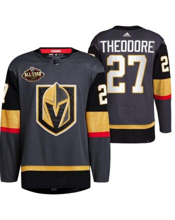 Men Vegas Golden Knights 27 Shea Theodore Alternate Primegreen Black Jersey 2023 All-Star Jersey