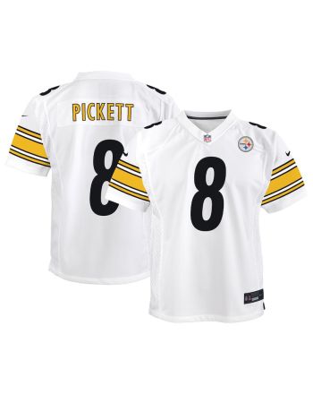 Kenny Pickett 8 Pittsburgh Steelers Youth Team Game Jersey - White