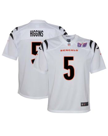 Tee Higgins 5 Cincinnati Bengals Super Bowl LVIII YOUTH Away Limited Jersey - White