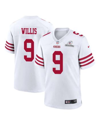 Brayden Willis 9 San Francisco 49ers 2024 Divisional Patch Game Men Jersey - White