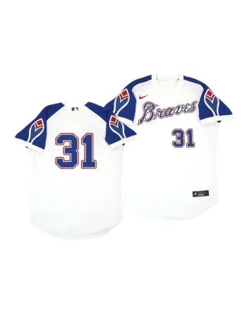 Atlanta Braves Austin Riley 27 Cooperstown White Throwback Home Jersey