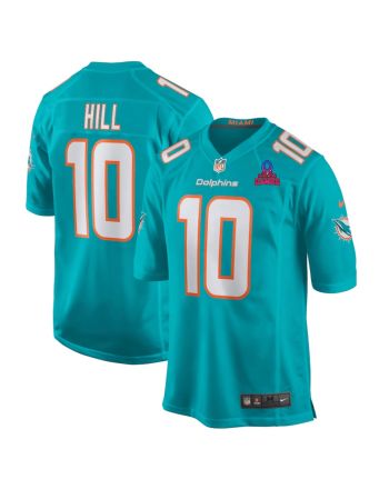 Tyreek Hill 10 Miami Dolphins 2024 Pro Bowl Patch Game Men Jersey - Aqua