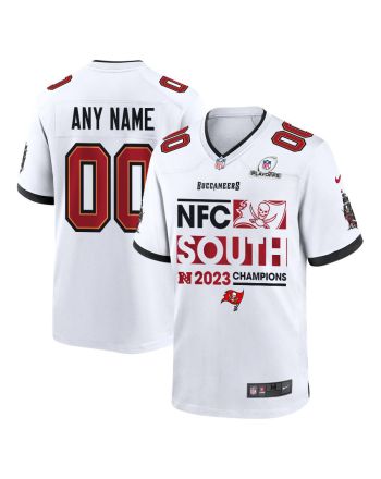 Tampa Bay Buccaneers 2023 NFC South Division Champions Conquer Game Men Custom Jersey - White