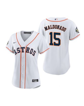 Women's Houston Astros Martin Maldonado 15 White 2022-23 World Series Jersey