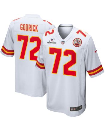 Chukwuebuka Godrick 72 Kansas City Chiefs 2024 Divisional Patch Game Men Jersey - White