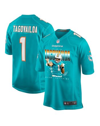 Tua Tagovailoa 1 Miami Dolphins Rising Star Game Jersey, Aqua- Men