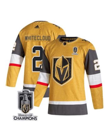 Zach Whitecloud 2 Vegas Golden Knights 2023 Stanley Cup Champions Patch Breakaway Home Jersey - Gold