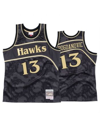 Bogdan Bogdanovic 13 Atlanta Hawks Black Toile Jersey