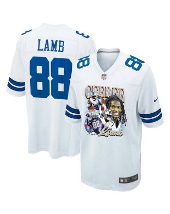 CeeDee Lamb 88 Dallas Cowboys Cee Works Hard Home Game Men Jersey - White