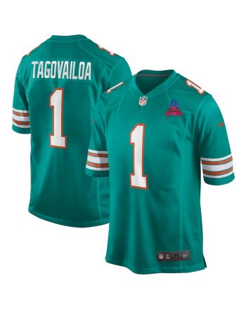 Tua Tagovailoa 1 Miami Dolphins 2024 Pro Bowl Patch Alternate Game Men Jersey - Aqua