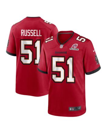 J.J. Russell 51 Tampa Bay Buccaneers 2023 Playoffs Patch Game Men Jersey - Red