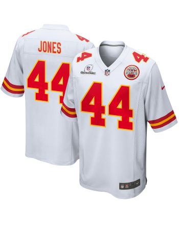 Cam Jones 44 Kansas City Chiefs 2024 Divisional Patch Game Men Jersey - White